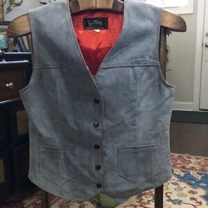 Joo Kay Grey suede leather vest size 10